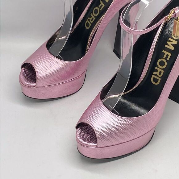 Tom Ford Lizard-Embossed Leather Platform Pumps size 40 - Picture 7 of 16